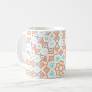 Elegant beige geometric retro pattern coffee mug