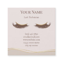 Elegant beige Lash Technician Thank you Card