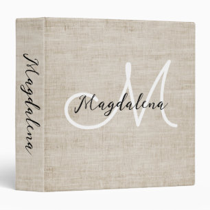 Elegant beige linen texture binder