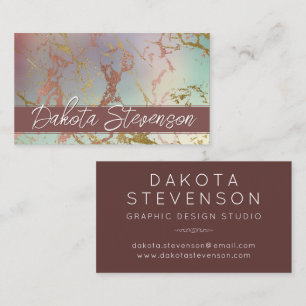 Elegant Beige Marble   Sage and Rose Gold Monogram Business Card