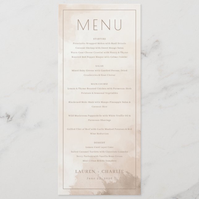 Elegant Beige Menu Template (Front)