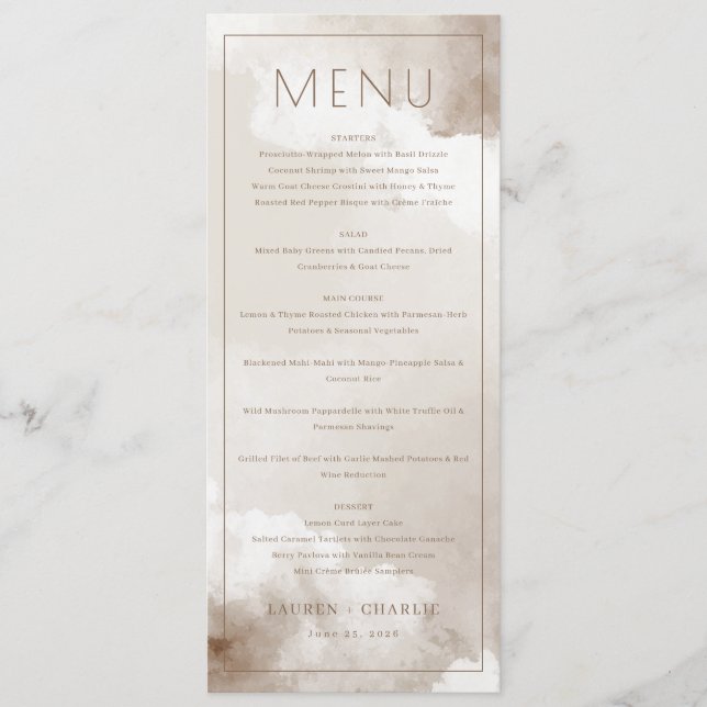 Elegant Beige Menu Template (Front)