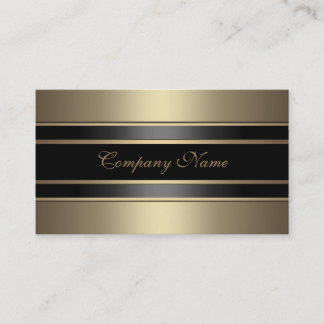 Elegant Beige Metal Look Black Bronze Business Card