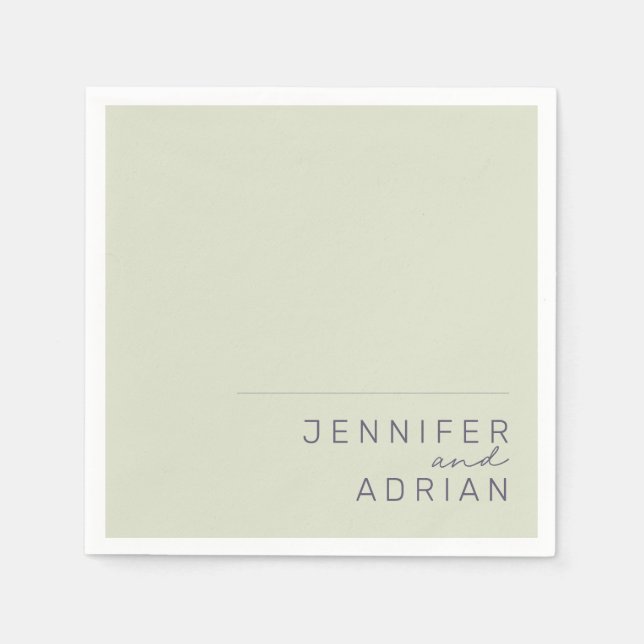 Elegant Beige Minimal Modern Wedding Napkins (Front)