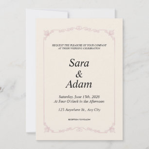 Elegant Beige Minimal Wedding Invitation Editabl
