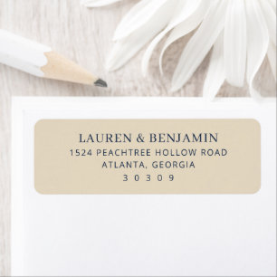 Elegant Beige Minimalist Address Card