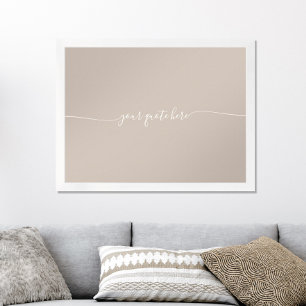 Elegant Beige Minimalist Calligraphy Custom Quote Poster