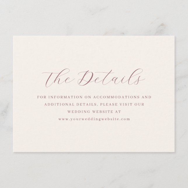 Elegant Beige Minimalist Calligraphy Enclosure Card (Front)