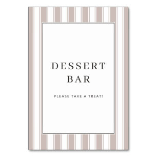 Elegant Beige Minimalist Dessert Border Table Number