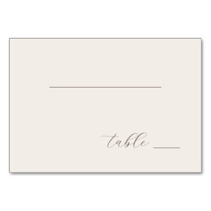 Elegant Beige Minimalist Line Table Number
