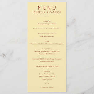 Elegant Beige Minimalist Menu