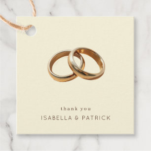 Elegant Beige Minimalist Rings Favour Tags