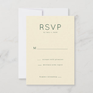 Elegant Beige Minimalist RSVP Card