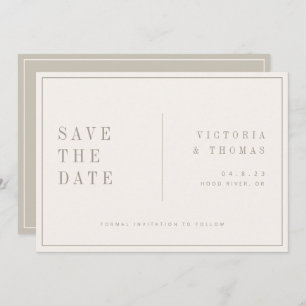 Elegant Beige Minimalist Save The Date