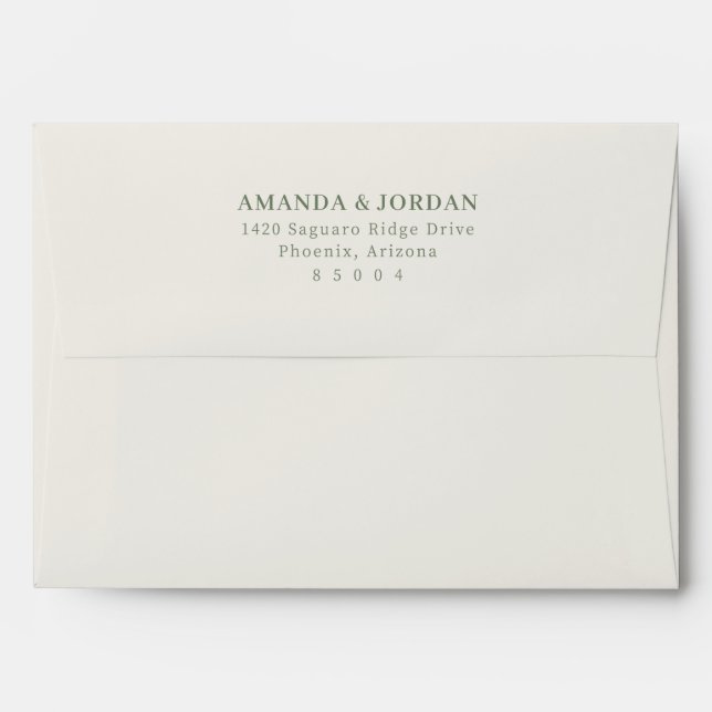 Elegant Beige Minimalist Typographic Envelope (Back (Top Flap))