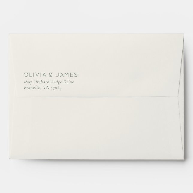 Elegant Beige Minimalist Typographic Envelope (Back (Top Flap))