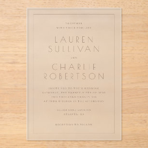 Elegant Beige Minimalist Wedding Invitation