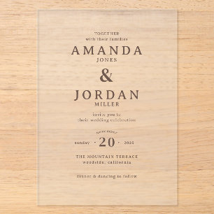 Elegant Beige Minimalist Wedding Invitation