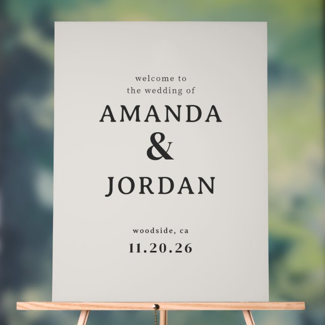 Elegant Beige Minimalist Wedding Sign (Neutral)