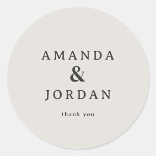 Elegant Beige Minimalist Wedding Stickers