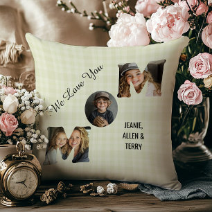 Elegant Beige MOM Photo Mother's Day Throw Pillow