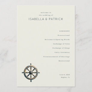 Elegant Beige Nautical Wheel Program