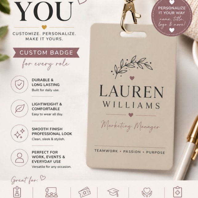 Elegant Beige Professional Event Badge (Creator Uploaded)