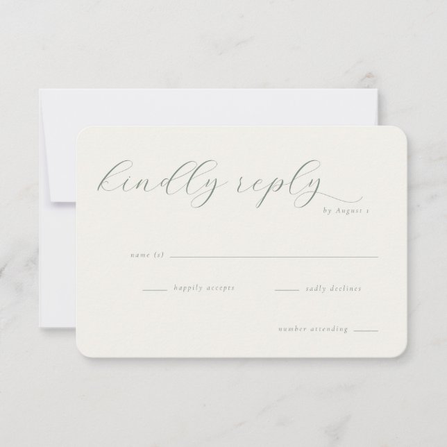 Elegant Beige RSVP Card (Front)