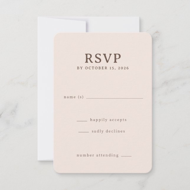 Elegant Beige RSVP Card (Front)