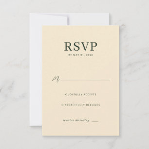 Elegant Beige RSVP Card