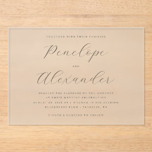 Elegant Beige Serif Wedding Invitation