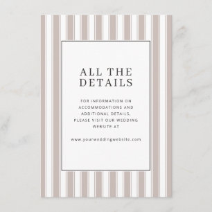 Elegant Beige Stripes Enclosure Card