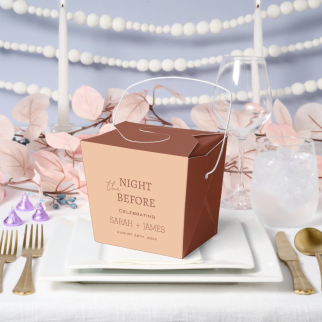 Elegant Beige Terracotta Rehearsal Dinner Wedding  Favor Box (Wedding)