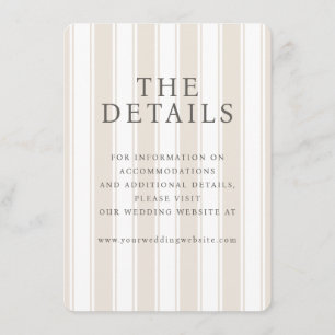 Elegant Beige Vertical Stripes Enclosure Card