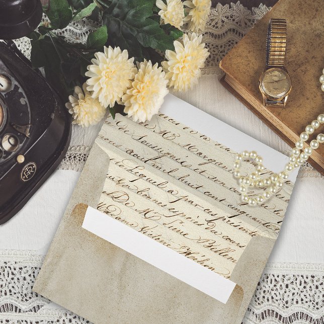 Elegant Beige Vintage Paper Old Script Envelope (Creator Uploaded)