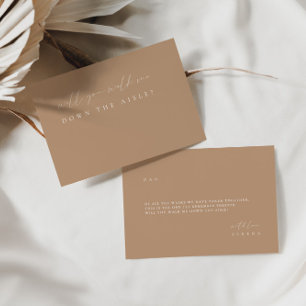 Elegant Beige Walk Me Down The Aisle Proposal Card
