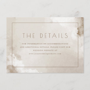 Elegant Beige Watercolor Details Enclosure Card