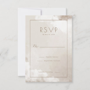 Elegant Beige Watercolor RSVP Card