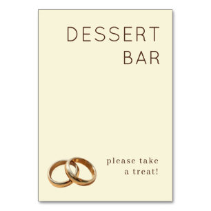 Elegant Beige Wedding Dessert Bar Sign Table Number