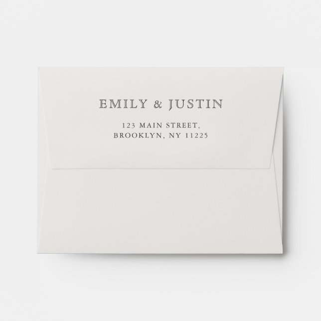 Elegant Beige Wedding Envelope (Back (Top Flap))