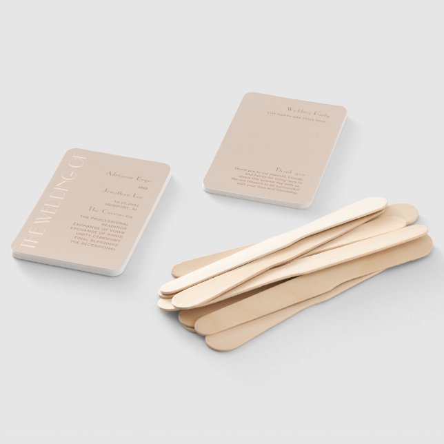 Elegant Beige Wedding Hand Fan (Non-assembled)