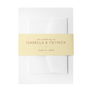 Elegant Beige Wedding Invitation Belly Band