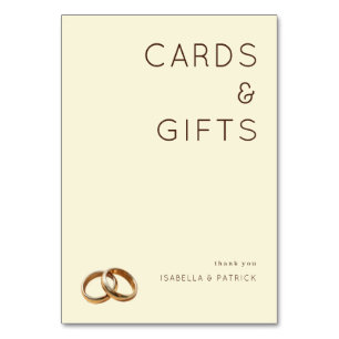 Elegant Beige Wedding Rings Table Number