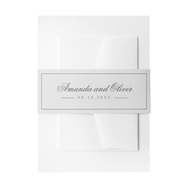 Elegant Belly Band With Border And Scrip Text Invitation Belly Band (Front Example)