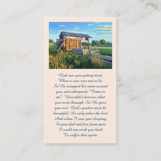 Elegant Bereavement Memorial Funeral Card (Front)