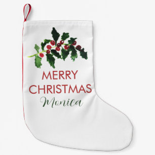 Elegant Berries Christmas Botanical Simple Small Christmas Stocking