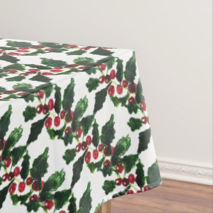 Elegant Berries Christmas Botanical Simple Tablecloth