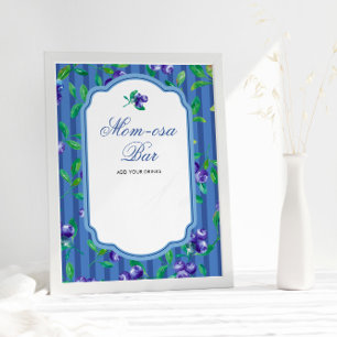 Elegant Berry Sweet Blueberries Momosa Bar Poster