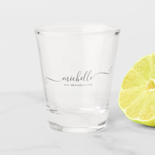 Elegant Best Bridesmaid Ever Monogram Name Modern Shot Glass