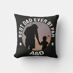 elegant best dad ever by par personalized photo  throw pillow